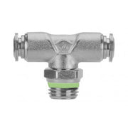 60210-53-04 AIGNEP | 60/62 Series | Stainless Steel Swivel Branch Tee | 5/32" Tube Push Connect x 1/4" Male Swift-Fit Universal Thread | FKM Seal