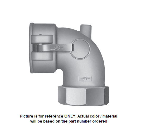 6048000060 (30LD) by PT-Coupling | 90 Degree Elbow | 3" Coupler x 3" Female NPT | Aluminum/HB | Buna-N Seal