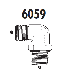 6059-16-20 Adaptall Carbon Steel 90 deg. -16 Male ORFS x -20 Male BSPP Adj. Elbow