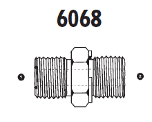 6068-06-14 Adaptall Carbon Steel -06 Male ORFS x 14mm Male Metric Adapter