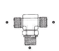6159-08-08-08 Adaptall Carbon Steel -08 Male ORFS x -08 Male ORFS x -08 Male BSPP Adj. Branch Tee Adapter