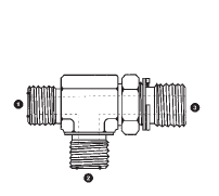 6168-04-04-10 Adaptall Carbon Steel -04 Male ORFS x -04 Male ORFS x 10mm Male Metric Adj Run Tee Adapter