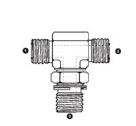 6169-08-08-16 Adaptall Carbon Steel -08 Male ORFS x -08 Male ORFS x 16mm Male Metric Adj Branch Tee Adapter