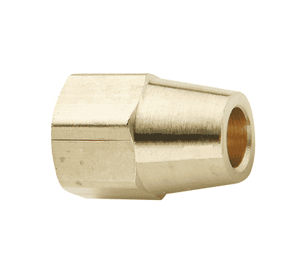 61CL-04 Dixon Brass Compression Fitting - Long Nut - 1/4" Tube Size x 7/16"-24 Straight Thread