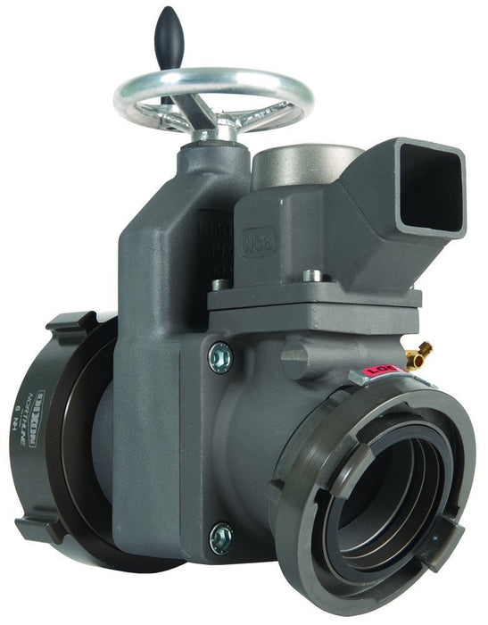 SGV30-450 Dixon Aluminum Alloy Large Diameter (LDH) Gate Valve - 4" Storz Inlet x 30° 5" Storz Outlet with Air Bleeder