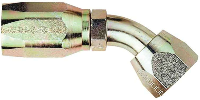 FBM1338 Eaton Aeroquip® -10 AQP® High Pressure / Power Steering Hose Fitting - Reusable S.A.E. 37° (JIC/AN) - 7/8-14" Thread - 45° Elbow - Steel