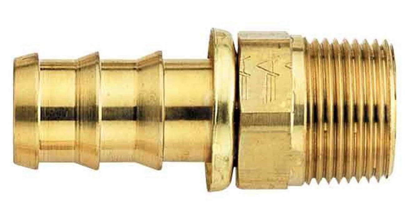 FBM1206 Eaton Aeroquip® -08 SOCKETLESS™ Male Pipe Straight Fitting - 3/8" Thread - Brass