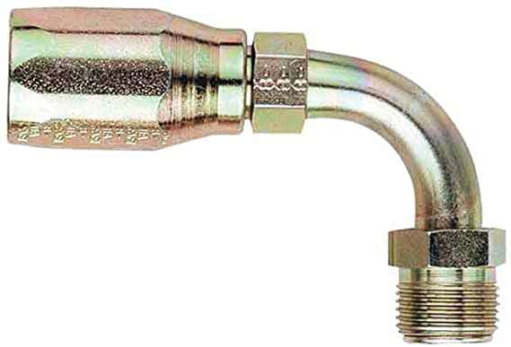 FBM1394 Eaton Aeroquip® -08 AQP® High Pressure / Power Steering Hose Fitting - Reusable Male Inverted Flare S.A.E. - 3/4-18" Thread - 90° Elbow - Steel