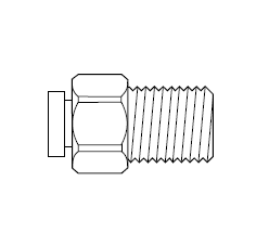 6200243 NEWLOC® by NewAge | Brass Push-to-Connect Fitting | Male Adapter | 0.250" Tube OD x 0.125" Male NPTF | Bag of 5