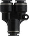 620553C Midland DOT Push-In Fitting - Union Y Connector - 1/4" Tube OD x 1/4" Tube OD x 1/4" Tube OD - Composite Body