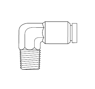 6204226 NEWLOC® by NewAge | Brass Push-to-Connect Fitting | Male 90 deg. Elbow | 0.250" Tube OD x 0.250" Male NPTF | Bag of 5