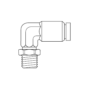 6204590 NEWLOC® by NewAge | Brass Push-to-Connect Fitting | Swivel Male 90 deg. Elbow | 0.250" Tube OD x 0.125" Male NPTF | Bag of 5