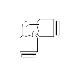 6205759 NEWLOC® by NewAge | Brass Push-to-Connect Fitting | 90 deg. Union Elbow | 0.25" Tube OD | Bag of 5