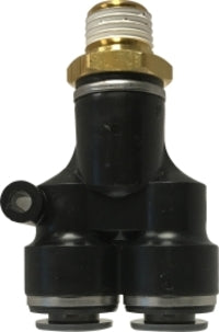 880406C Midland DOT Push-In Fitting - Male Branch Y - 1/4" Tube OD x 3/8" Male NPT - Composite Body