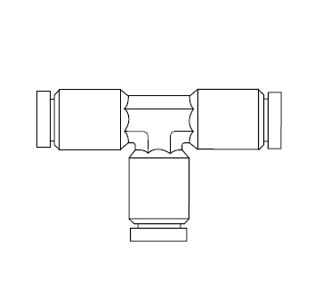 6206529 NEWLOC® by NewAge | Brass Push-to-Connect Fitting | Union Tee | 0.25" Tube OD | Bag of 5