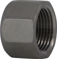 62077 Midland 150# Stainless Steel Fitting - Hex Cap (Barstock) - 3/8" Female NPT - 304 Stainless Steel