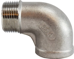 62169 (62-169) Midland 150# Stainless Steel Fitting - 90° Street Elbow - 3" Male NPT x 3" Female NPT - 304 Stainless Steel