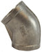 62183 (62-183) Midland 150# Stainless Steel Fitting - 45° Elbow - 1/2" Female NPT x 1/2" Female NPT - 304 Stainless Steel