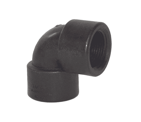 62215 Dixon Schedule 80 Threaded Polypropylene 90 deg. Elbow - 1/2" NPT