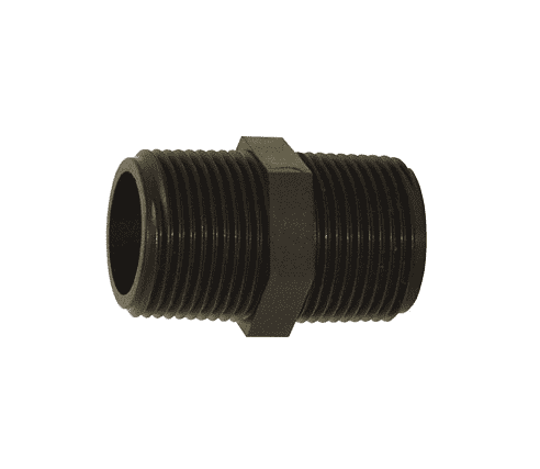 61769 Dixon Schedule 80 Threaded Polypropylene Hex Nipple - 3" NPT