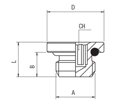 62315-1/4 by AIGNEP | 60/62 Series | Male Plug (Internal Hex) | 1/4" Male BSPP with FKM O-Ring