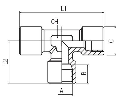 62400-1/4 by AIGNEP | 60/62 Series | Female | 1/4" BSPP Female | Tee | Stainless Steel