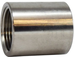 62418B (62-418B) Midland 150# Stainless Steel Fitting - OD Machined Coupling - 2" Female NPT x 2" Female NPT - 304 Stainless Steel