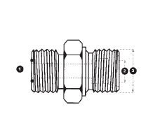 6247-12-28-36 Adaptall Carbon Steel -12 Male ORFS x -22 -30 Male Kobelco Adapter