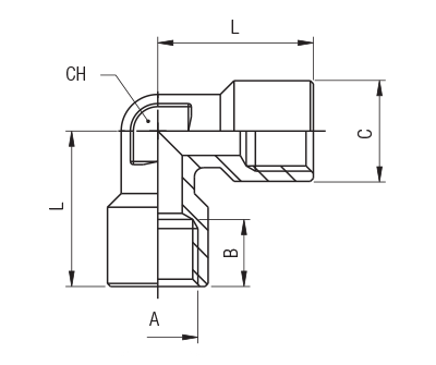 62510-1/2 by AIGNEP | 60/62 Series | Female | 1/2" BSPP Female x 1/2" BSPP Female | 90° Elbow