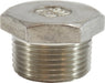 62631 (62-631) Midland 150# Stainless Steel Fitting - Cored Hex Head Plug - 1/4" Male NPT - 304 Stainless Steel