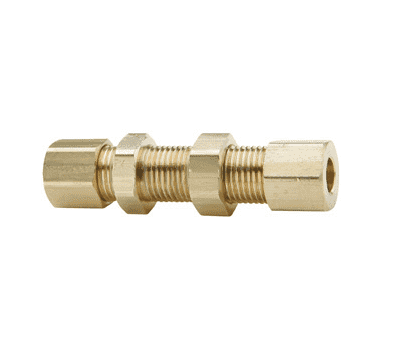 62CBH-04 Dixon Brass Compression Fitting - Bulkhead Union - 1/4" Tube Size