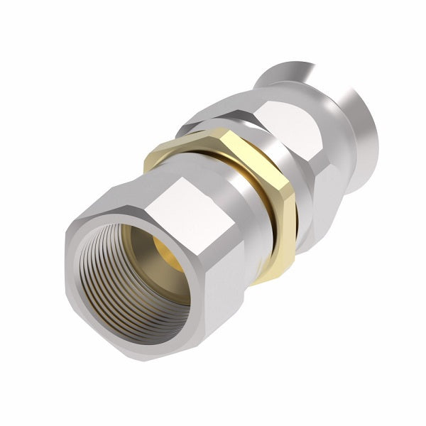 63-190600-8 Aeroquip by Danfoss | Female 37° JIC Swivel Super Gem PTFE Reusable Hose Fitting | -08 Female 37° JIC Swivel x -08 Reusable Hose End | Steel & Brass