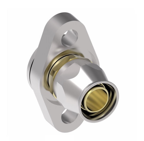 63-190626-12 Aeroquip by Danfoss | 2-Bolt Swivel Flange Super Gem PTFE Reusable Hose Fitting | -12 2-Bolt Swivel Flange x -12 Reusable Hose End | Steel & Brass