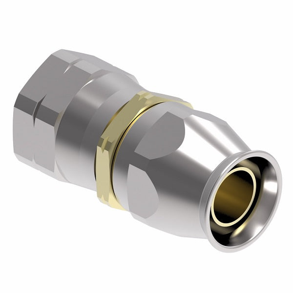 63-190990-4 Aeroquip by Danfoss | Female SAE 45° Swivel Super Gem PTFE Reusable Hose Fitting | -04 Female SAE 45° Swivel x -04 Reusable Hose End | Steel & Brass