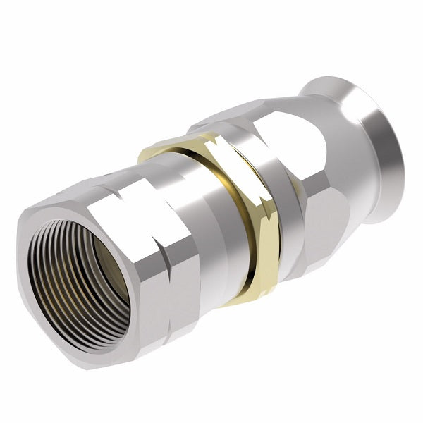 63-190990-5 Aeroquip by Danfoss | Female SAE 45° Swivel Super Gem PTFE Reusable Hose Fitting | -05 Female SAE 45° Swivel x -05 Reusable Hose End | Steel & Brass