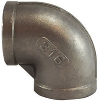63103 (63-103) Midland 150# Stainless Steel Fitting - 90° Elbow - 1/2" Female NPT x 1/2" Female NPT - 316 Stainless Steel
