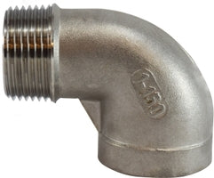 63170 (63-170) Midland 150# Stainless Steel Fitting - 90° Street Elbow - 3" Male NPT x 3" Female NPT - 316 Stainless Steel