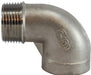 63164 (63-164) Midland 150# Stainless Steel Fitting - 90° Street Elbow - 3/4" Male NPT x 3/4" Female NPT - 316 Stainless Steel