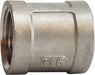 63415 (63-415) Midland 150# Stainless Steel Fitting - Coupling - 1" Female NPT x 1" Female NPT - 316 Stainless Steel