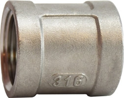 63410 (63-410) Midland 150# Stainless Steel Fitting - Coupling - 1/8" Female NPT x 1/8" Female NPT - 316 Stainless Steel