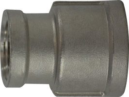 63432 (63-432) Midland 150# Stainless Steel Fitting - Reducing Coupling - 3/8" Female NPT x 1/4" Female NPT - 316 Stainless Steel