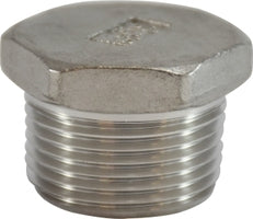 63638 (63-638) Midland 150# Stainless Steel Fitting - Cored Hex Head Plug - 2" Male NPT - 316 Stainless Steel