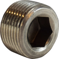 63764 (63-764) Midland 150# Stainless Steel Fitting - Hex Socket Plug (Barstock) - 3/4" Male NPT - 316 Stainless Steel