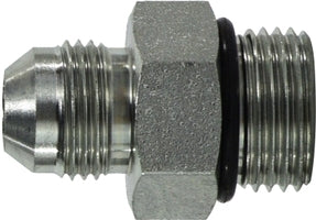 64001612 (6400-16-12) Midland Hydraulic JIC to O-Ring Connector - 1-5/16-12 Male JIC 37° Flare x 1-1/16-12 Male O-Ring Boss - Steel