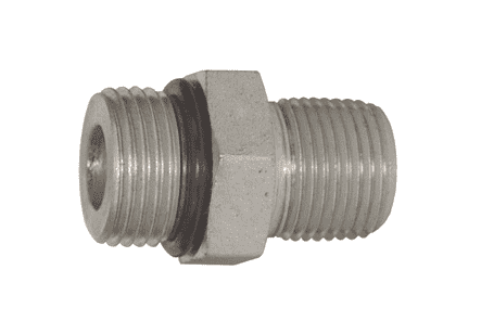 6401-6-8 Dixon Zinc Plated Steel 9/16"-18 Male SAE O-Ring Boss x 1/2"-14 Male NPTF Pipe Adapter