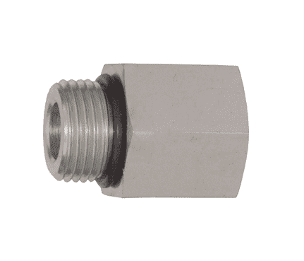 6405-20-20 Dixon Zinc Plated Steel 1-5/8"-12 Male SAE O-Ring Boss x 1-1/4"-11-1/2 Female NPTF Pipe Adapter