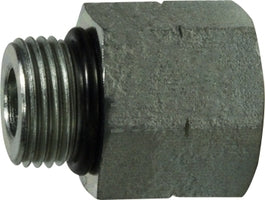 6410O46 Midland Hydraulic O-Ring Port Reducer/Expander - 7/16-20 Male O-Ring Boss x 9/16-18 Female O-Ring Boss - Steel
