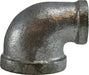 64133 (64-133) Midland Malleable Iron #150 Fitting - Reducing 90° Elbow - 1-1/4" Female NPT x 3/4" Female NPT - Galvanized Iron