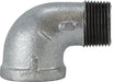 64164 (64-164) Midland Malleable Iron #150 Fitting - 90° Street Elbow - 3/4" Female NPT x 3/4" Male NPT - Galvanized Iron