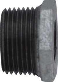 64539 (64-539) Midland Malleable Iron #150 Fitting - Hex Bushing - 3" Male NPT x 2-1/2" Female NPT - Galvanized Iron